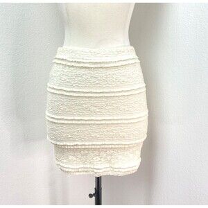 Forever 21 White Lace Bootie Skirt Small Disco Layer Party Festival Tank Top
